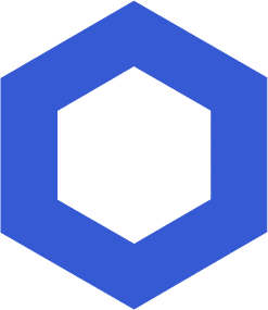 The Chainlink logo in blue