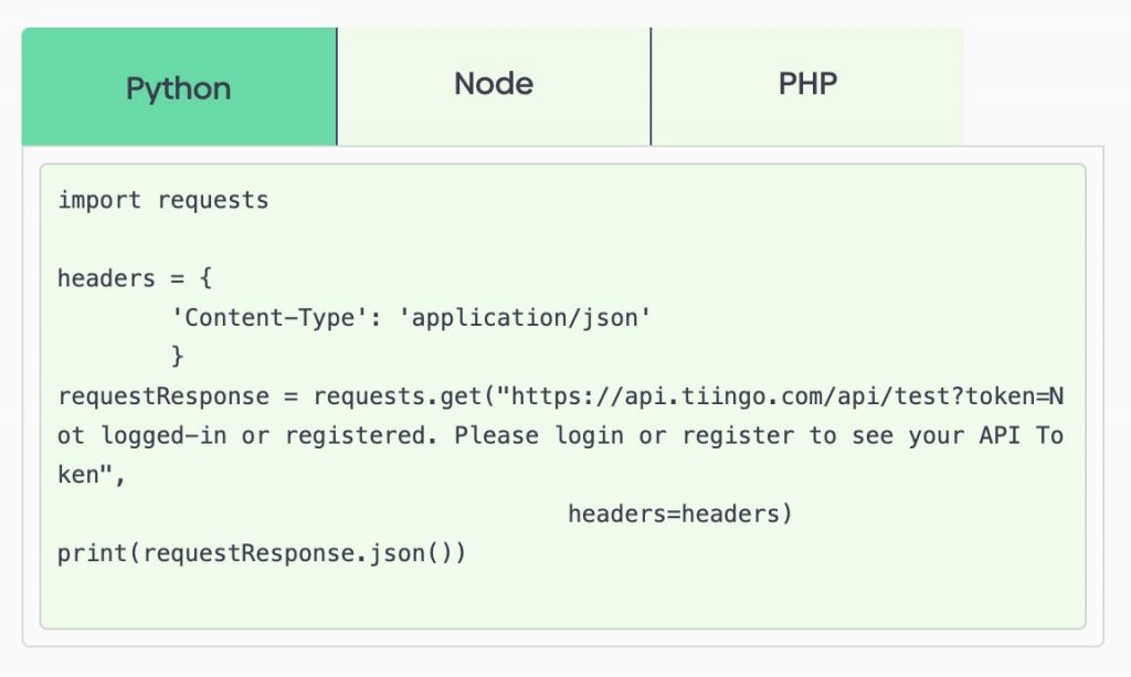 Stock API: Python code